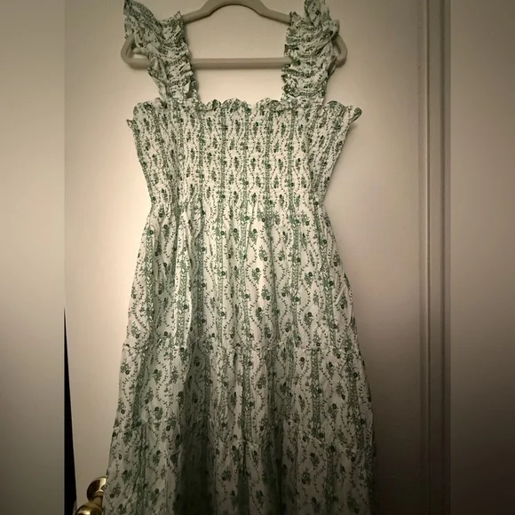 EUC Hill House Ellie Nap Dress - Green Vine Stripe - Picture 2 of 4